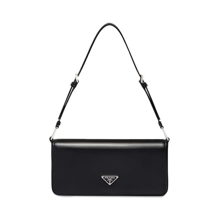 Prada Brushed Leather Prada Femme Bag Black