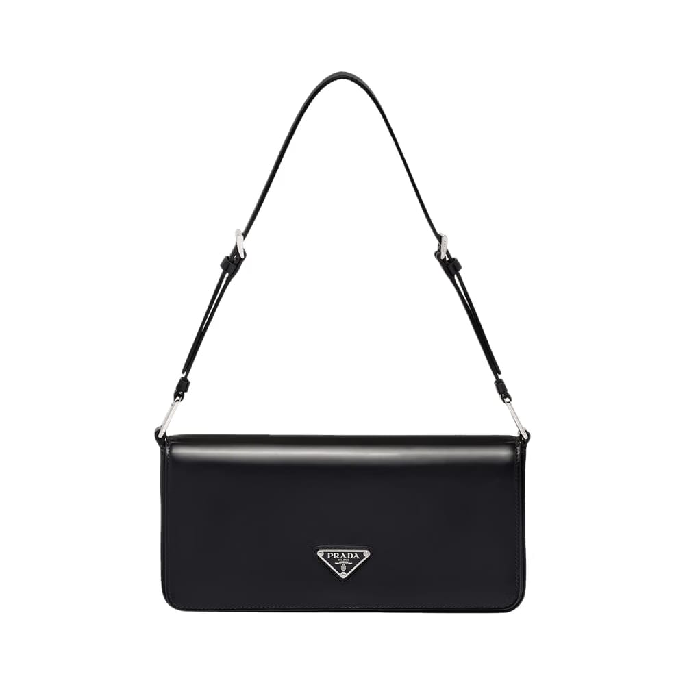 Prada Brushed Leather Prada Femme Bag Black