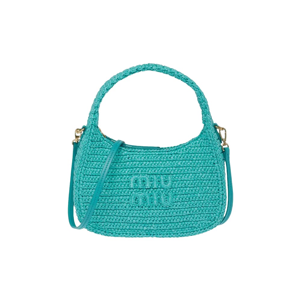 Miu Miu Crochet Top Handle Bag Jade Green