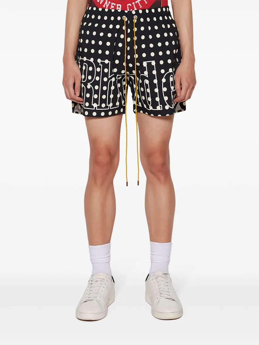 polka-dot logo-print swim shorts