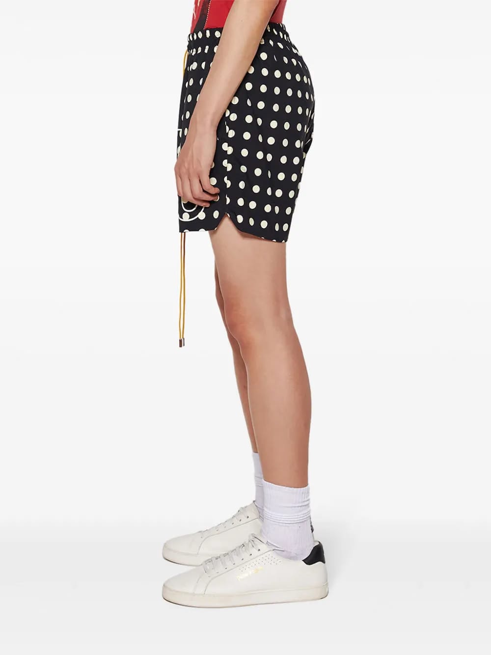polka-dot logo-print swim shorts