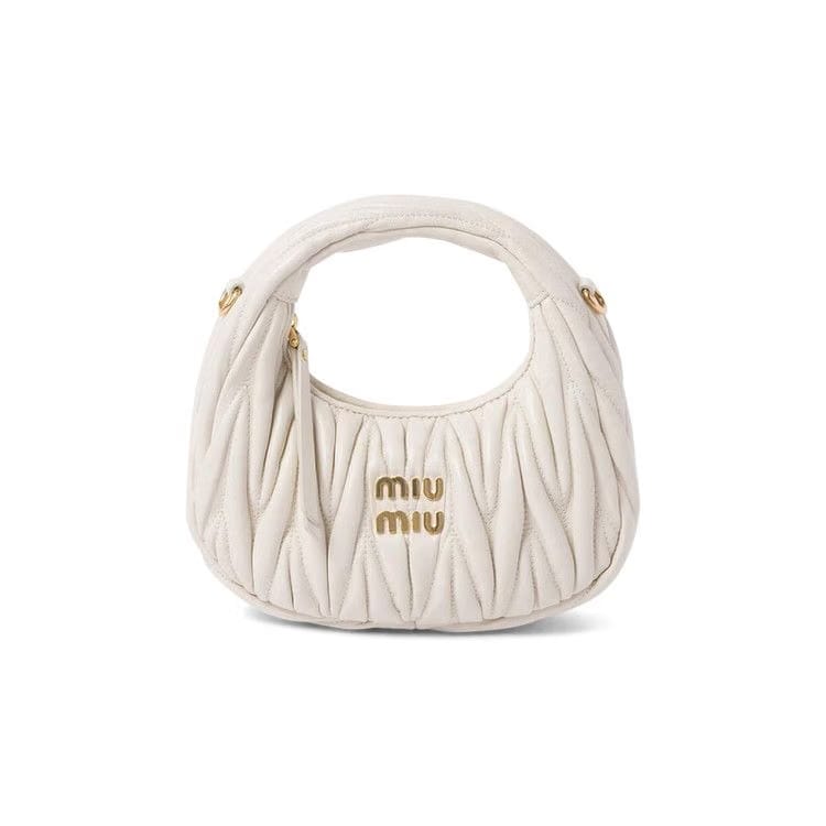 Miu Miu Matelasse Shoulder Bag Bianco
