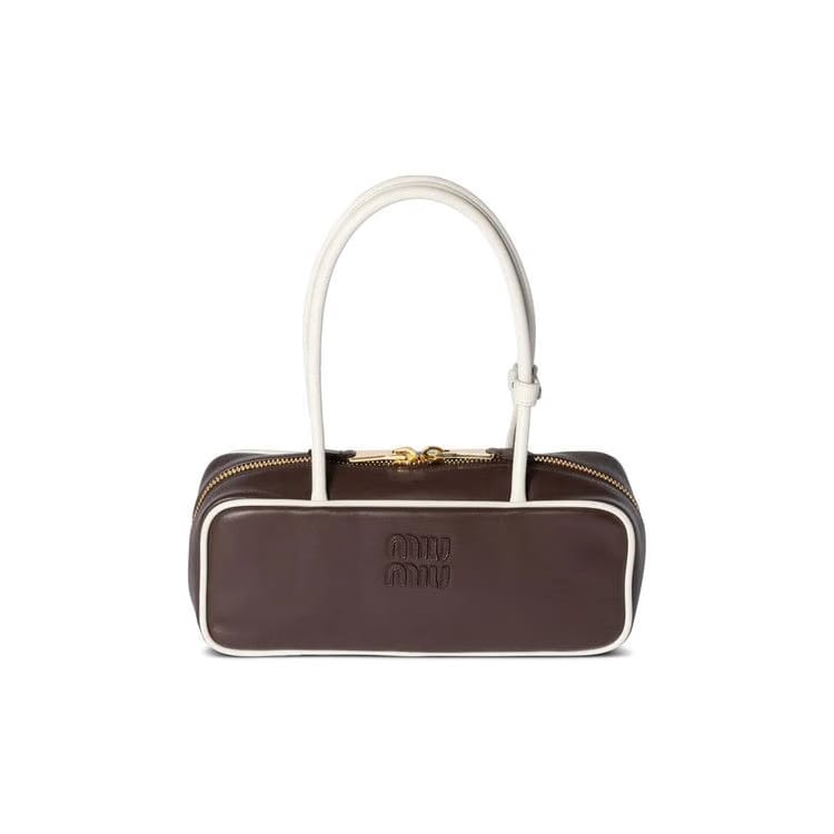 Miu Miu Contrast Beau Bag Briarwood/White