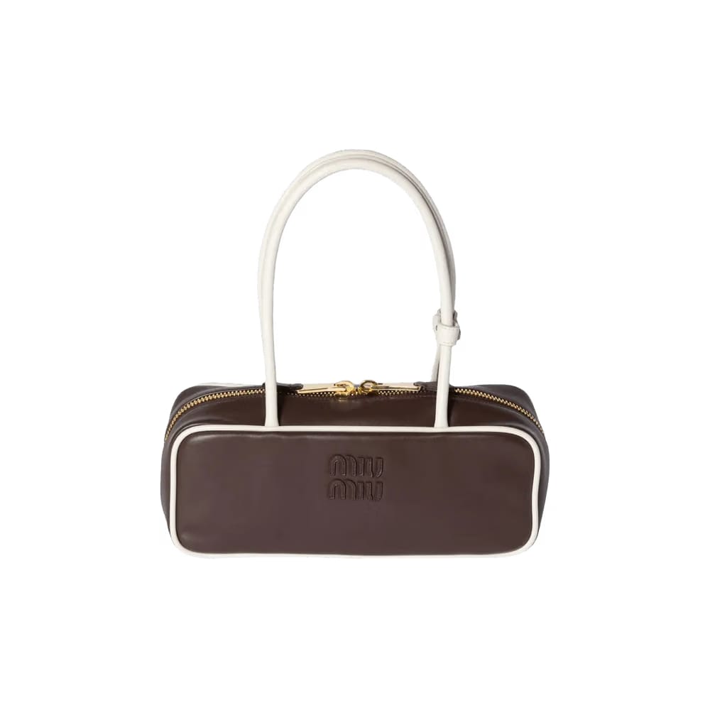 Miu Miu Contrast Beau Bag Briarwood/White