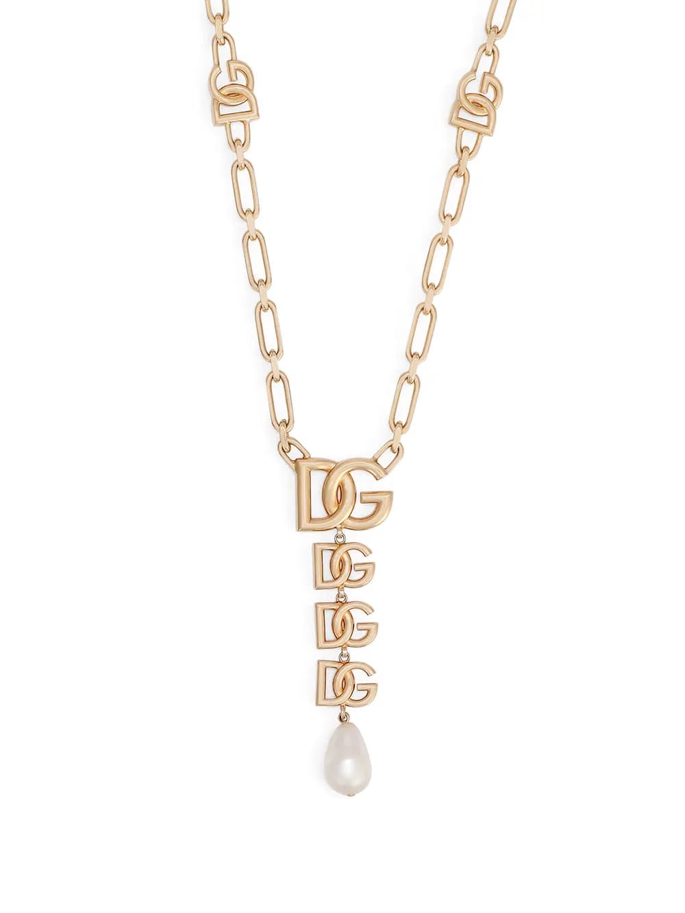 DG-logo pearl-embellished necklace