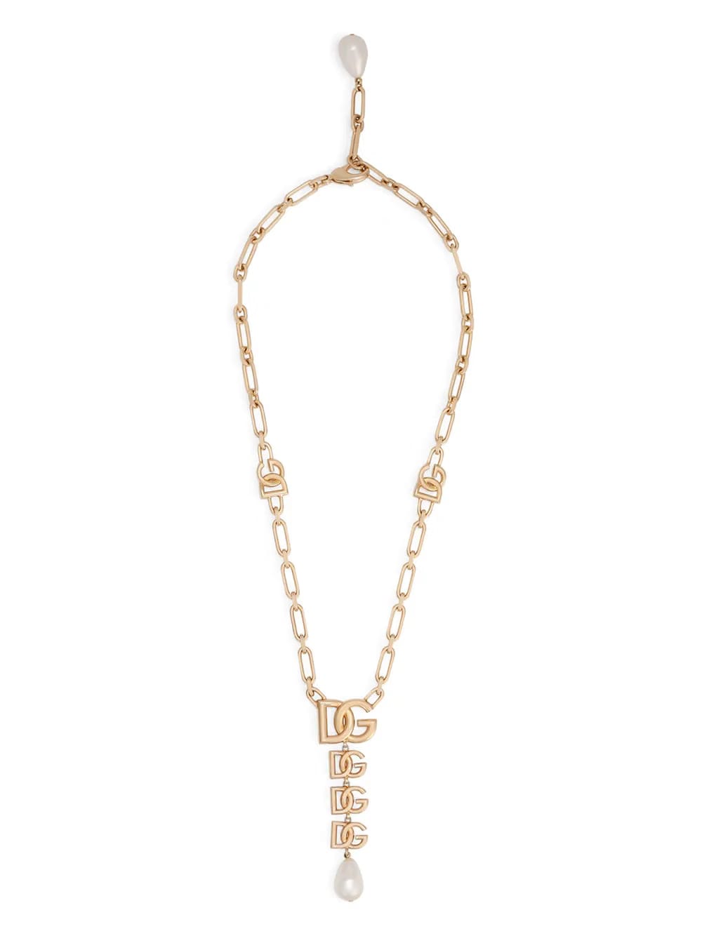 DG-logo pearl-embellished necklace