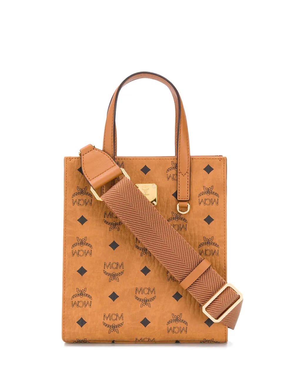 monogram print tote bag