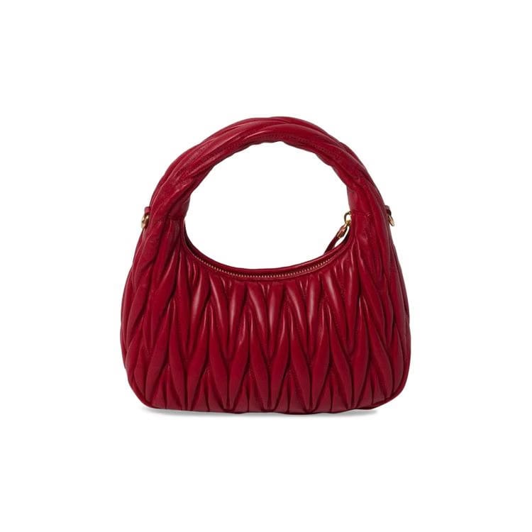 Miu Miu Wander Matelassé Nappa Leather Hobo Bag Red