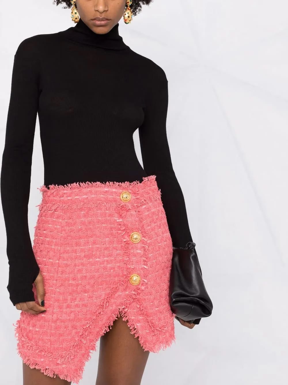 textured-tweed mini skirt