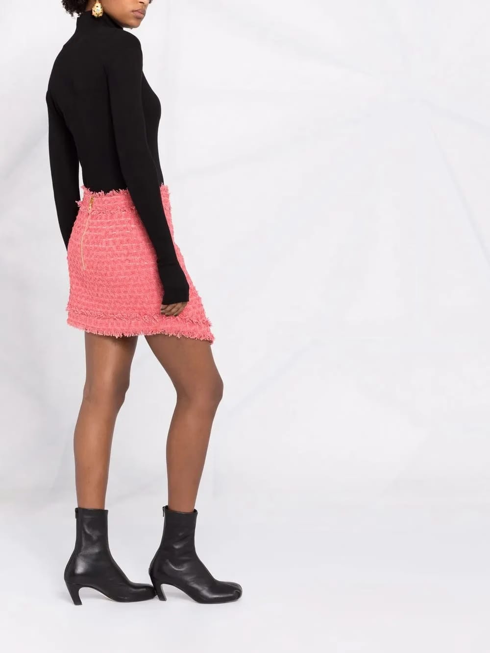 textured-tweed mini skirt