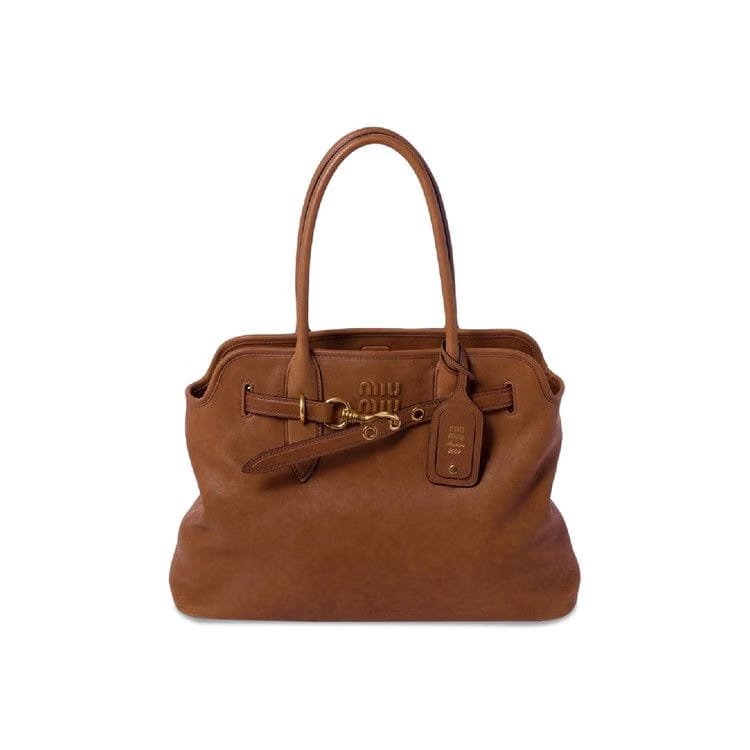 Miu Miu Aventure Nappa Leather Bag Briarwood