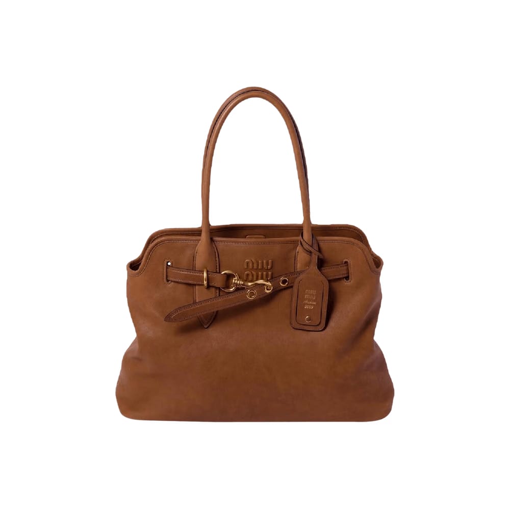 Miu Miu Aventure Nappa Leather Bag Briarwood