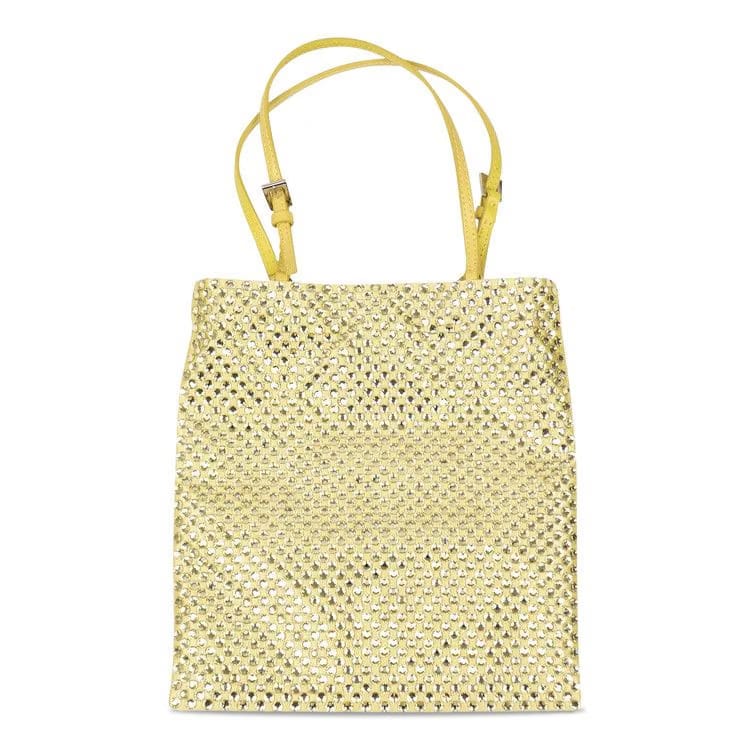 Prada Satin Crystal Handbag Yellow
