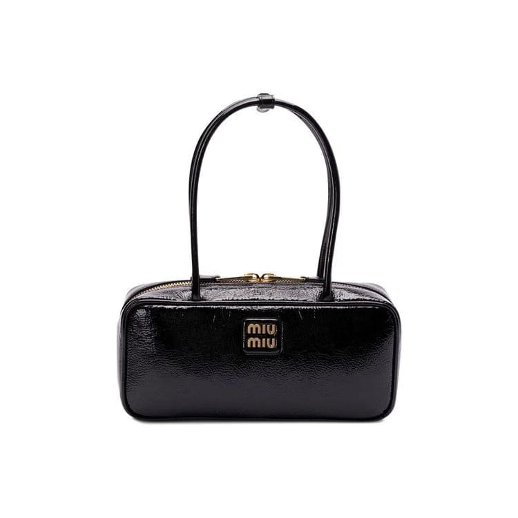 Miu Miu Beau Leather Patchwork Bag Black