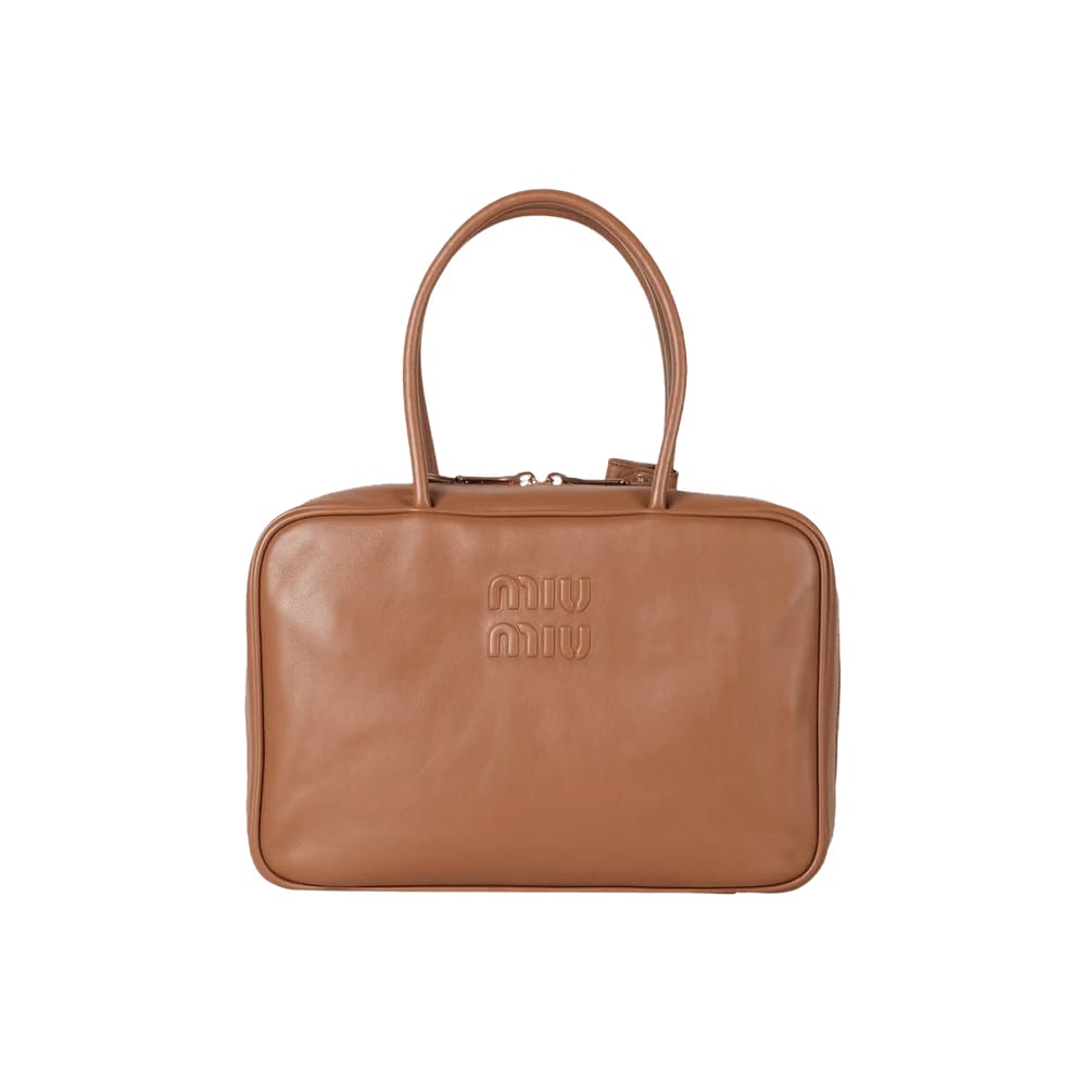 Miu Miu Leather Beau Bag Cognac
