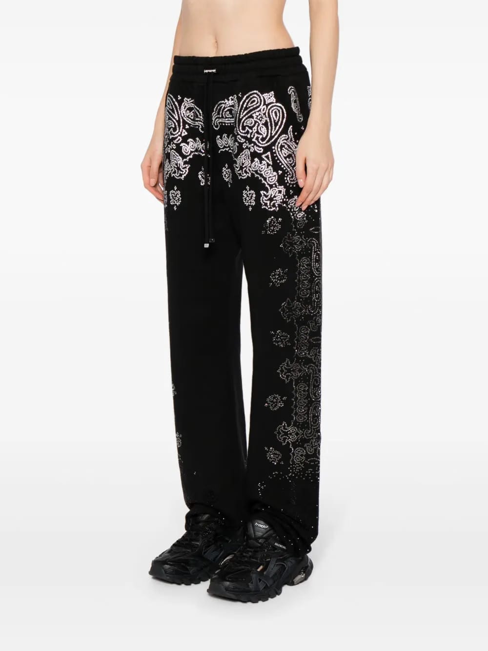 crystal-embellished bandana track pants