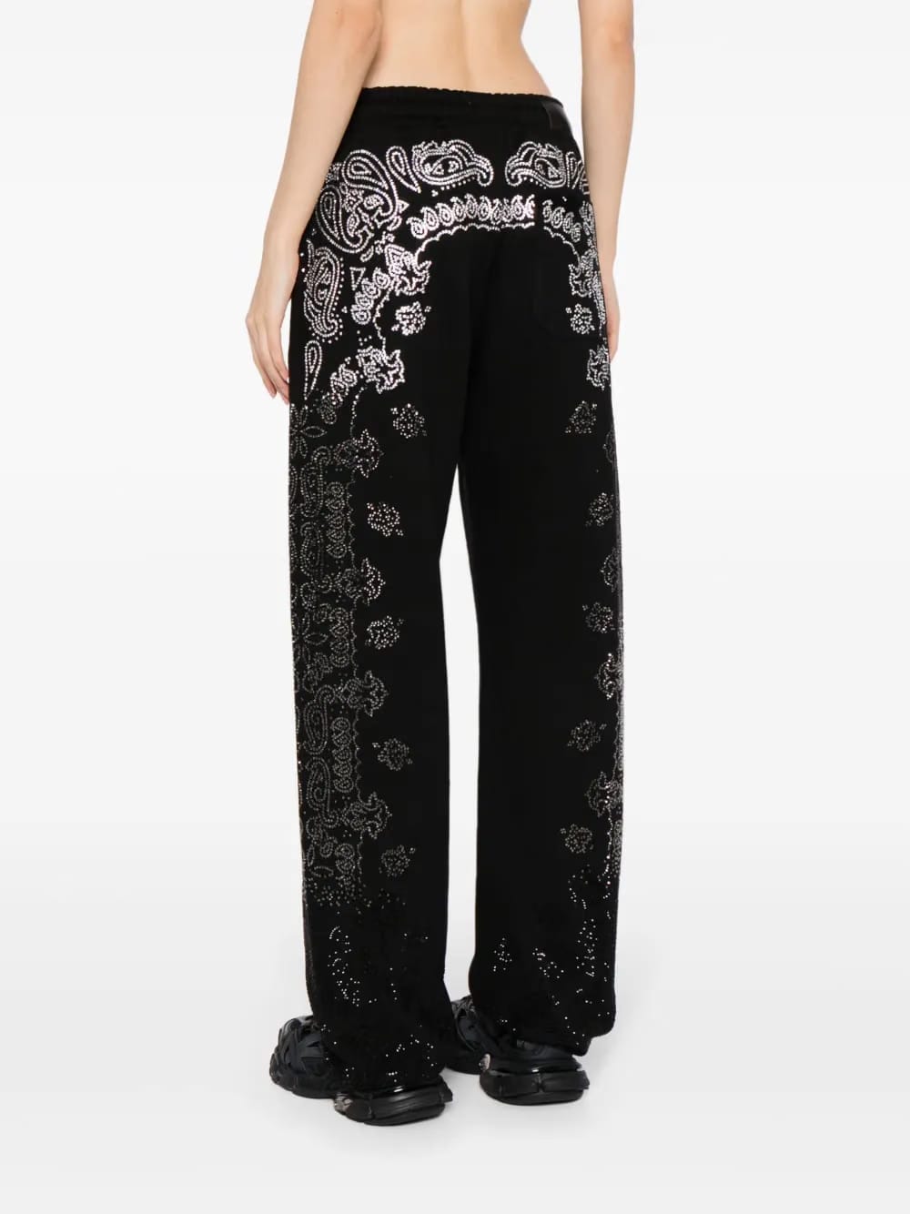crystal-embellished bandana track pants