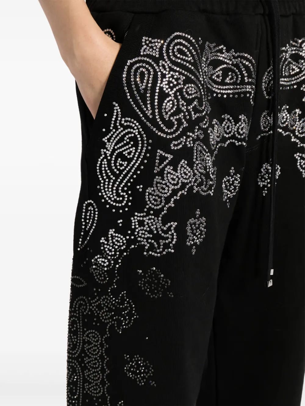 crystal-embellished bandana track pants