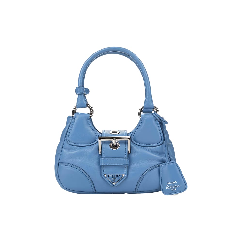 Prada 2002 Re-Edition Padded Moon Bag Blue