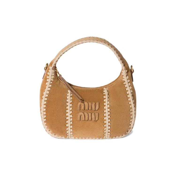 Miu Miu Suede Crochet Bag Cannella