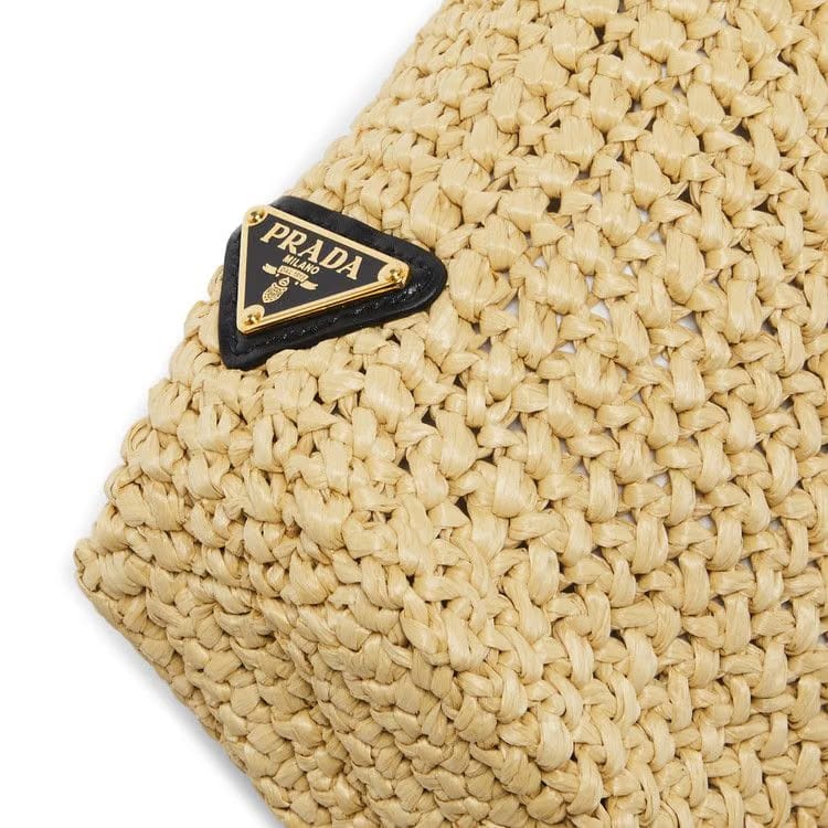 Prada Small Crochet Tote Bag Natural