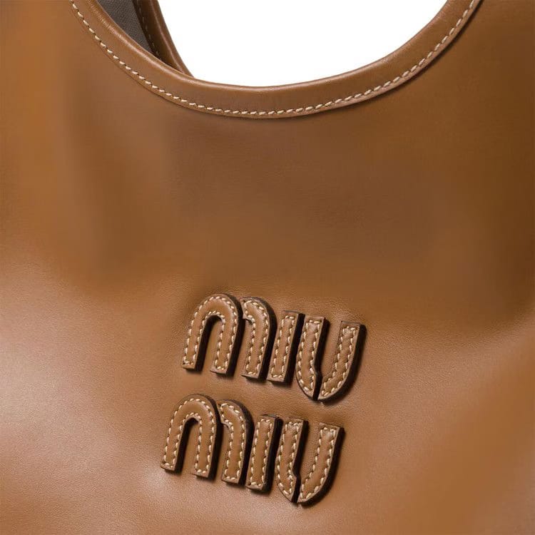 Miu Miu Ivy Leather Bag Cognac