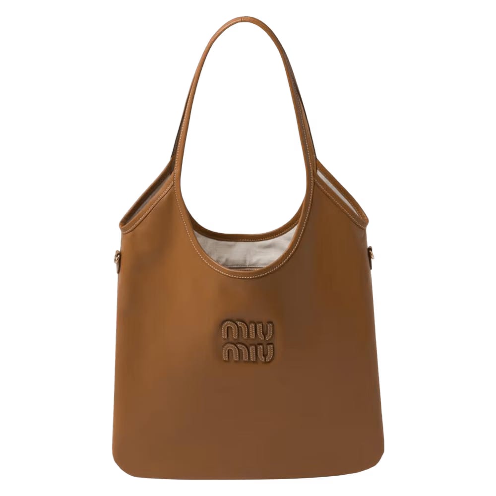 Miu Miu Ivy Leather Bag Cognac