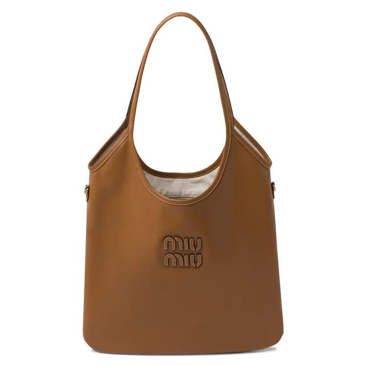 Miu Miu Ivy Leather Bag Cognac