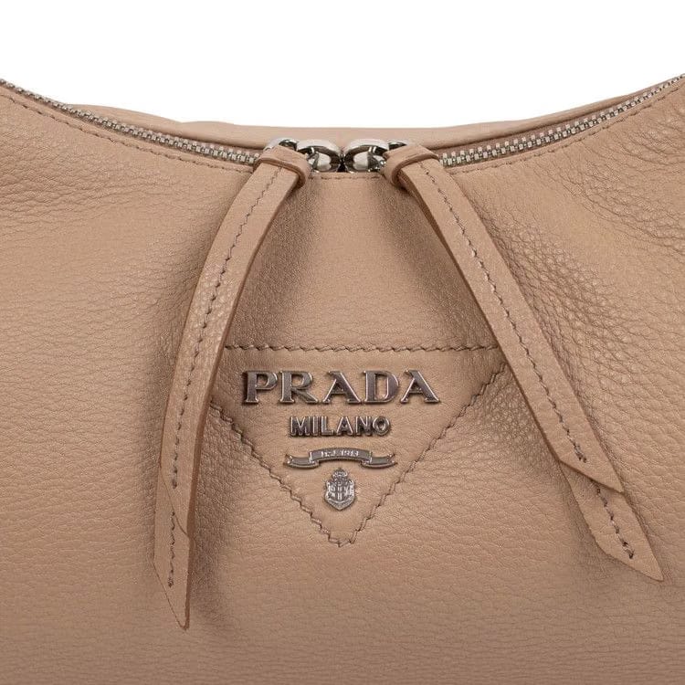 Prada Calf Leather Hobo Medium Shoulder Bag Pink
