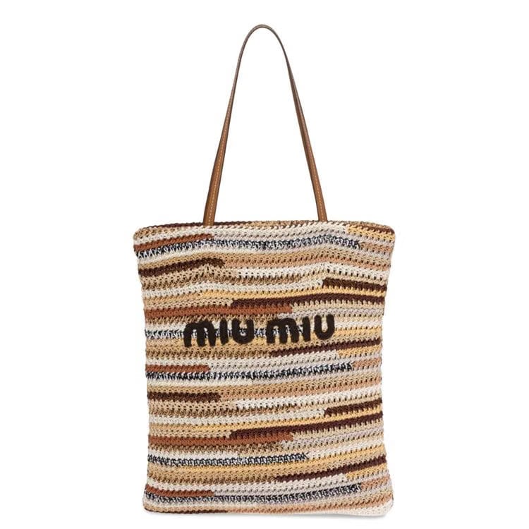 Miu Miu Crochet Tote Bag Natural