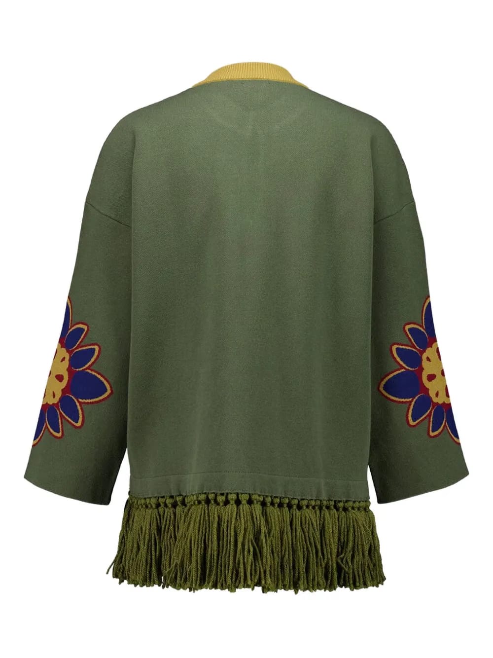 fringe-embellished floral tunic
