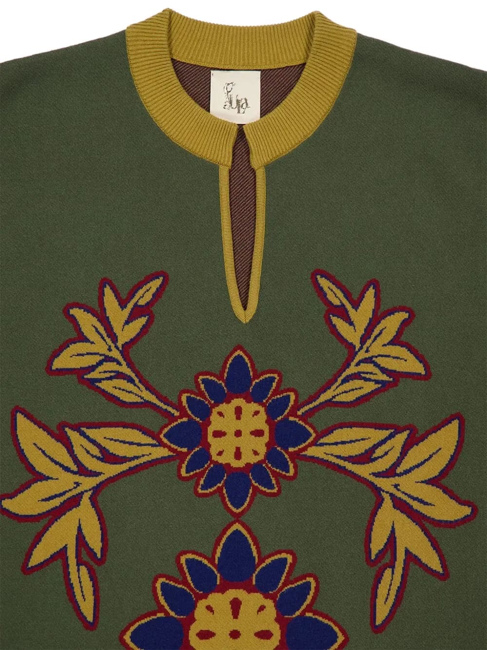 fringe-embellished floral tunic