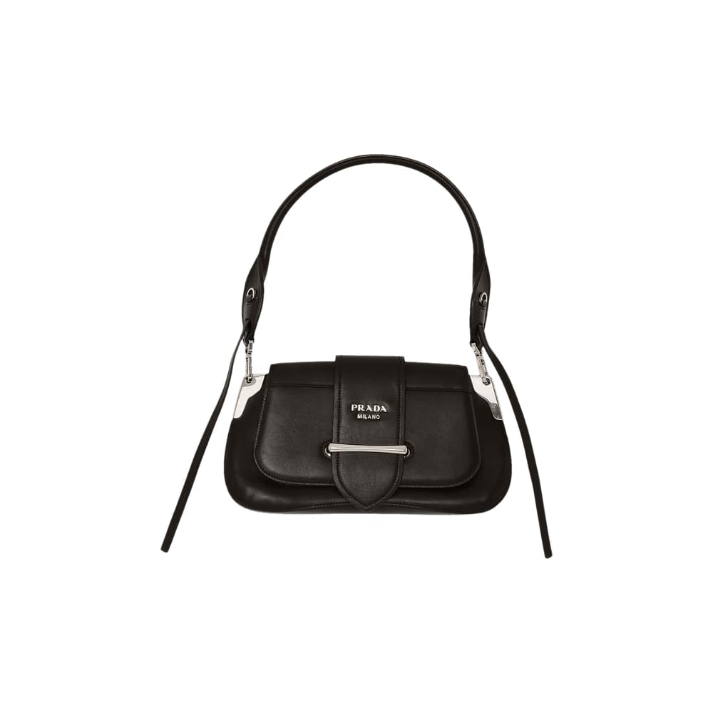 Prada Sidonie Calf Leather Small Shoulder Bag Black