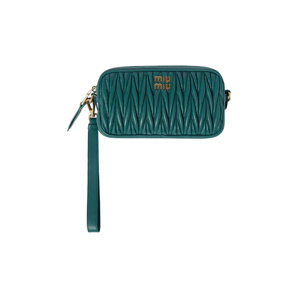 Miu Miu Matelassé Nappa Pouch Bag Laguna
