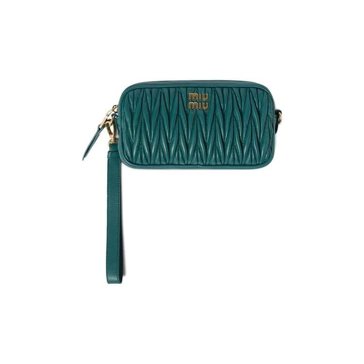 Miu Miu Matelassé Nappa Pouch Bag Laguna