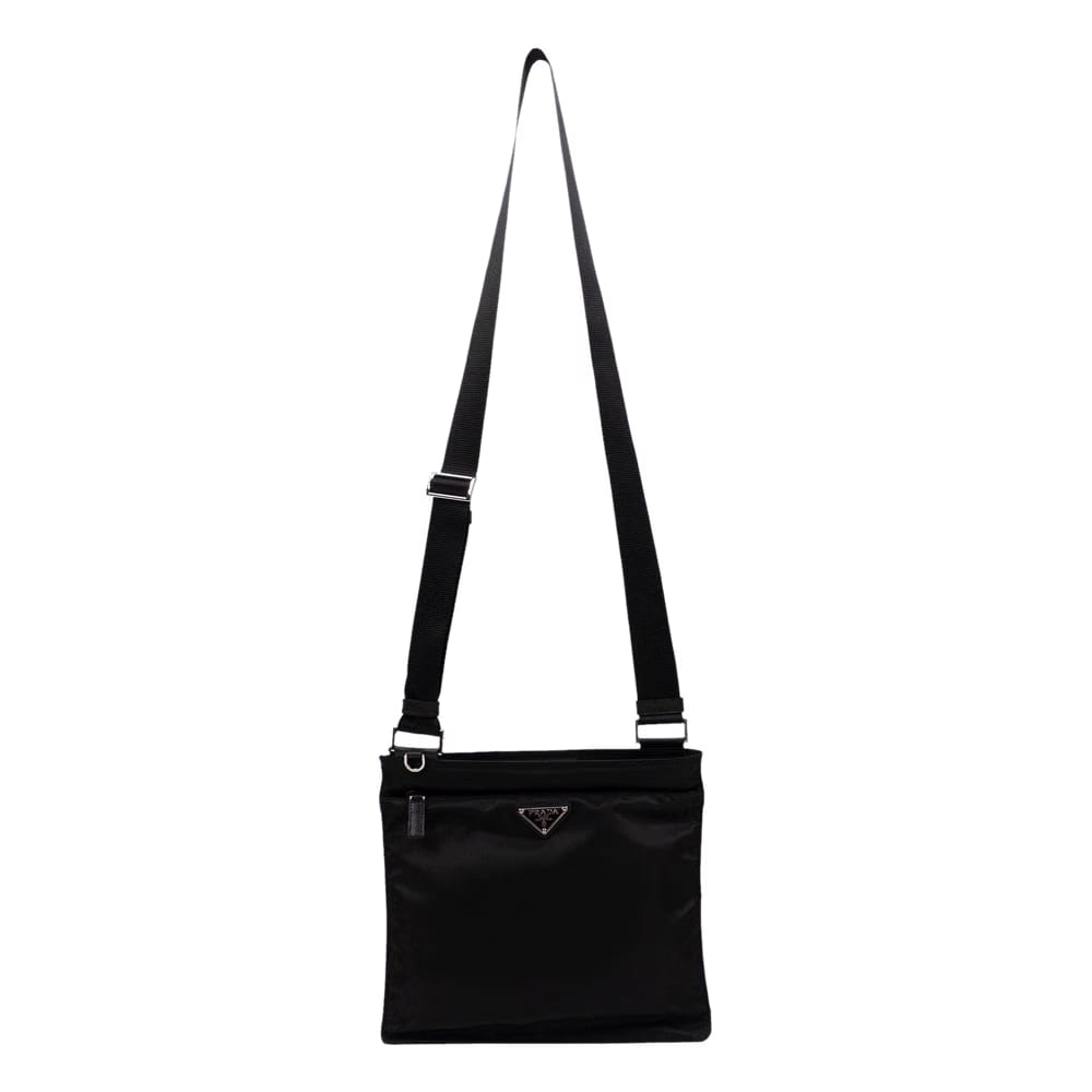 Prada Nylon Fabric Adjustable Strap Shoulder Bag Black