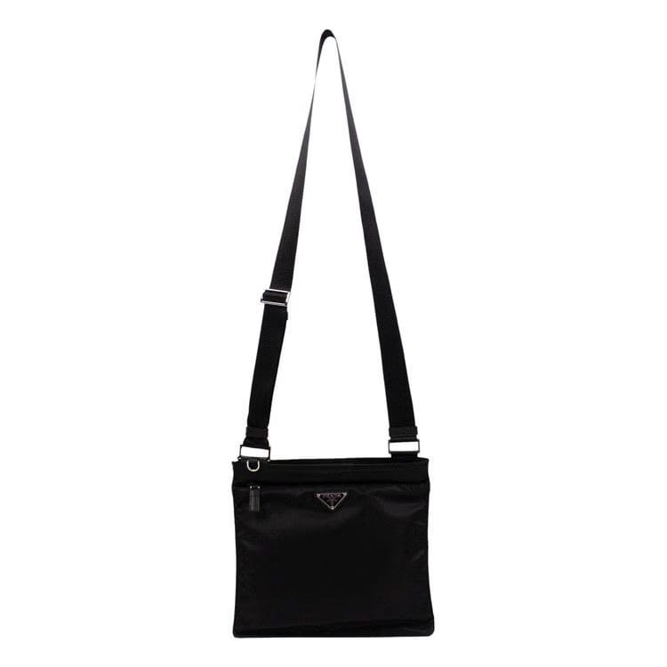 Prada Nylon Fabric Adjustable Strap Shoulder Bag Black