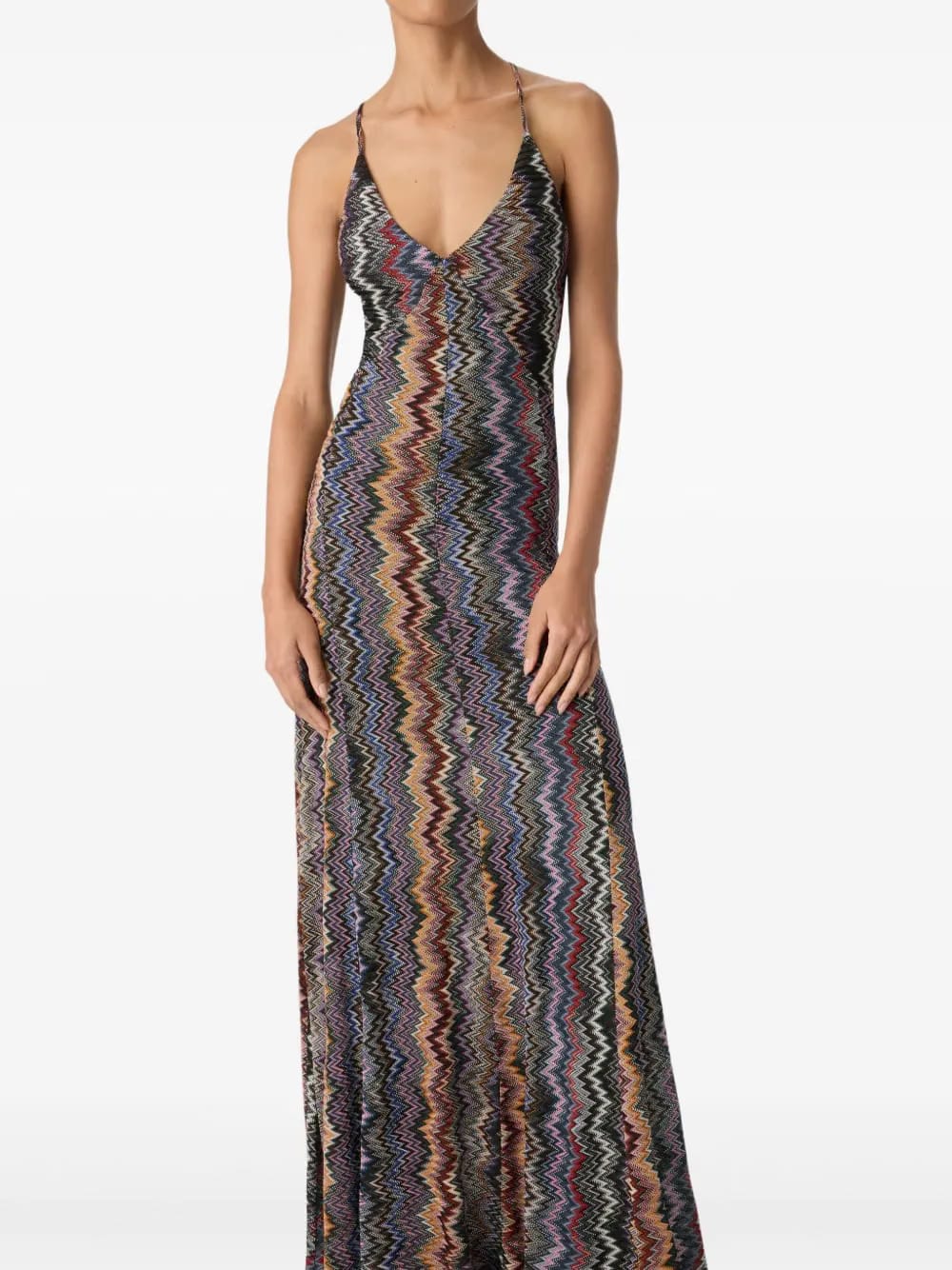 zigzag-pattern maxi dress