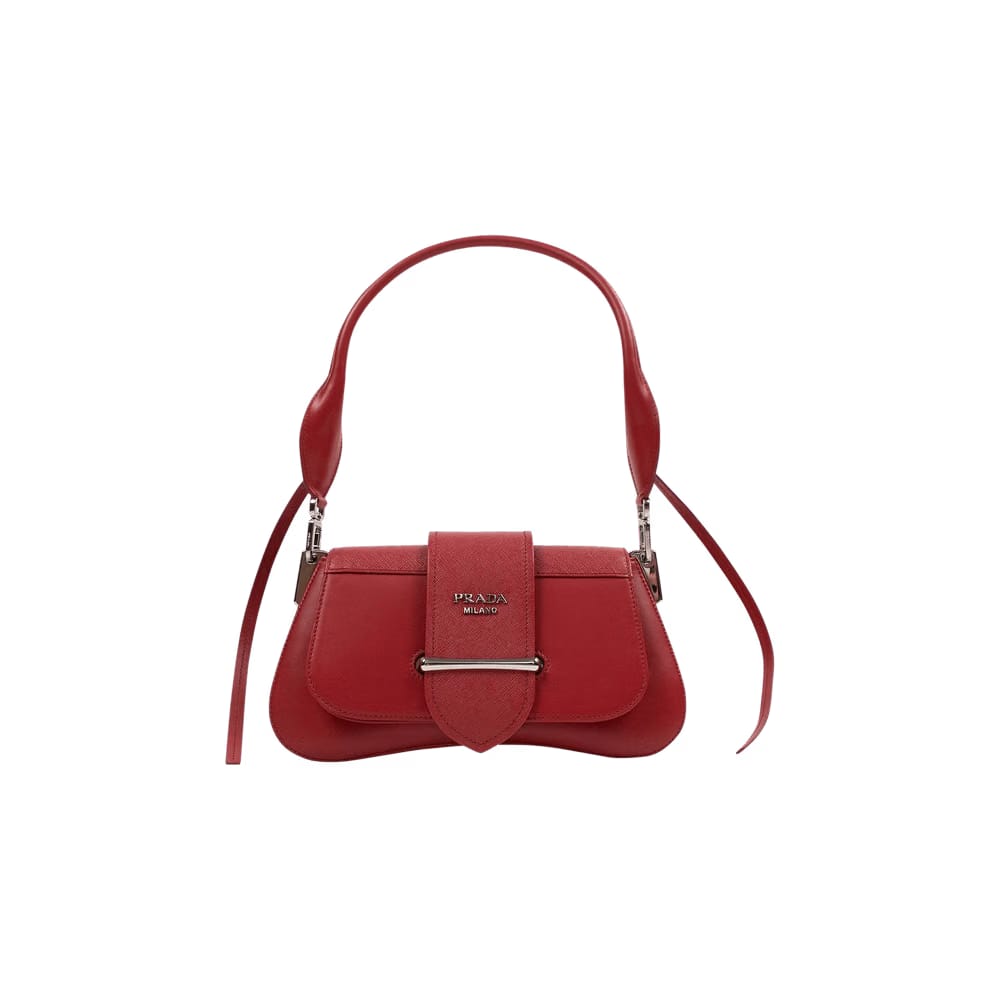 Prada Sidonie Calf Leather Small Shoulder Bag Red