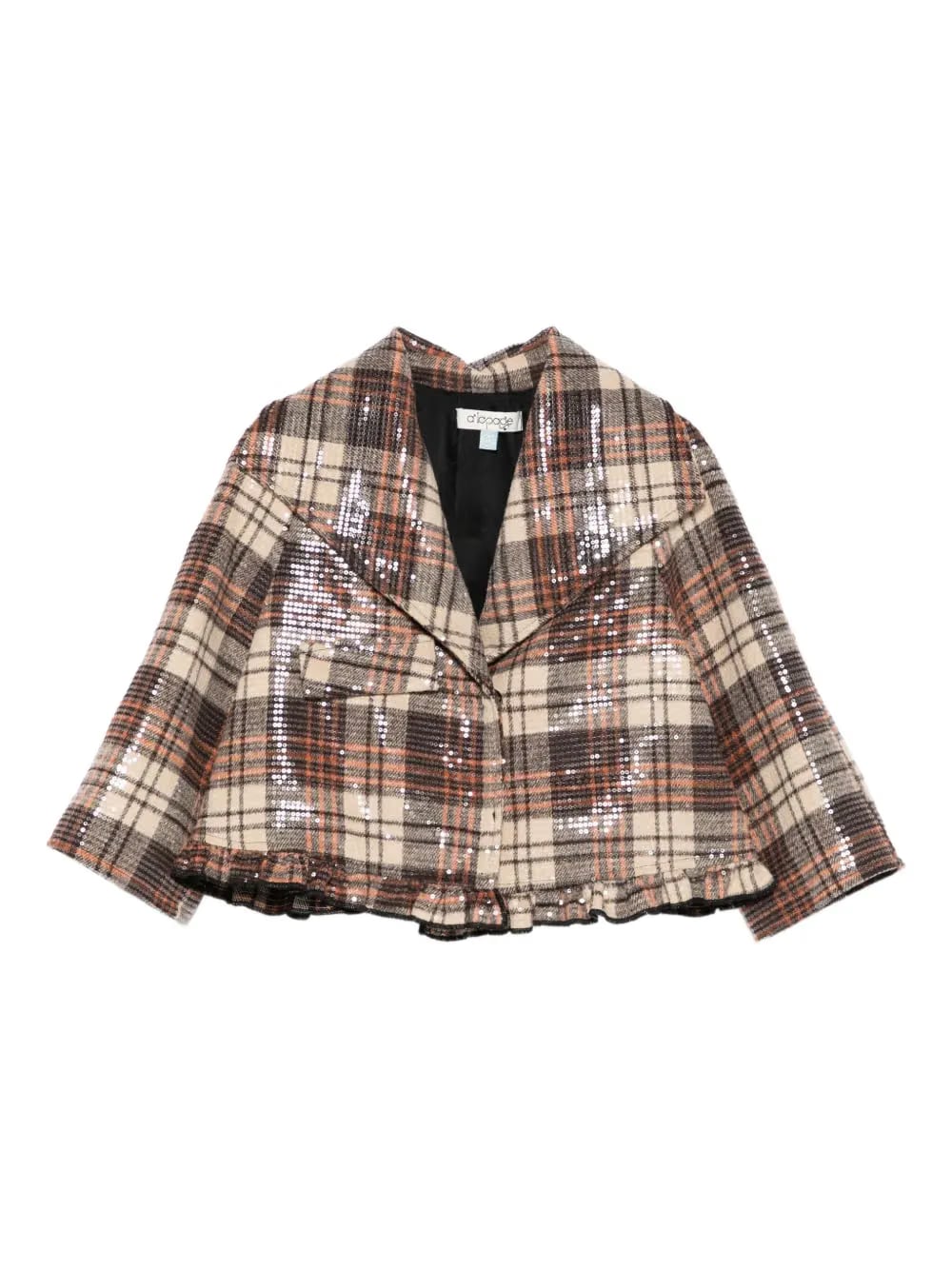 sequin-embellished plaid jacket
