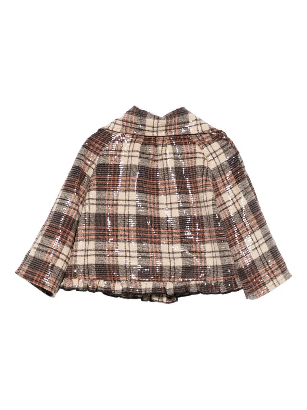 sequin-embellished plaid jacket