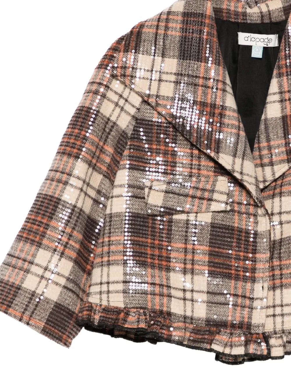 sequin-embellished plaid jacket