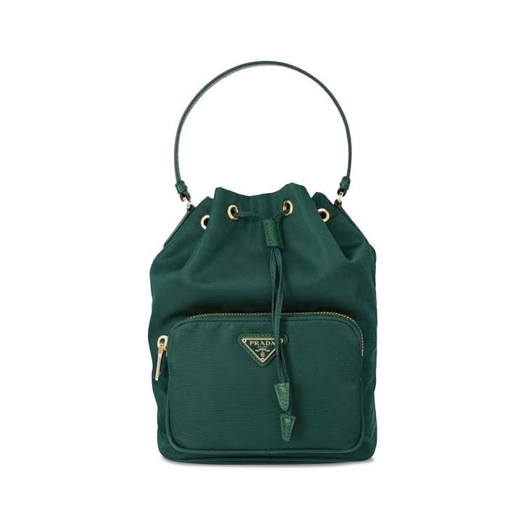 Prada Duet Nylon Shoulder Bag Green