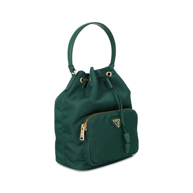 Prada Duet Nylon Shoulder Bag Green