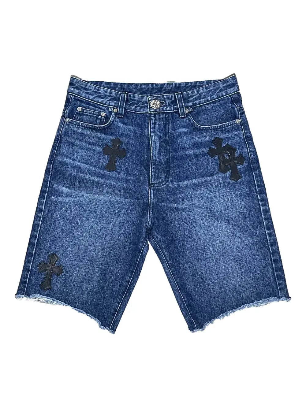 patch-detail denim shorts