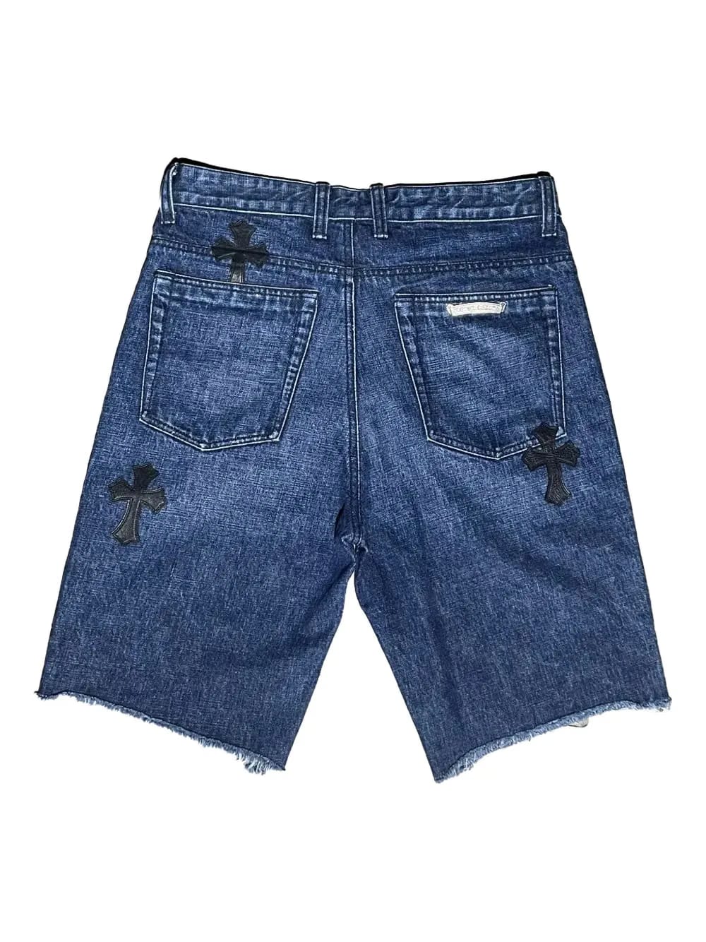 patch-detail denim shorts
