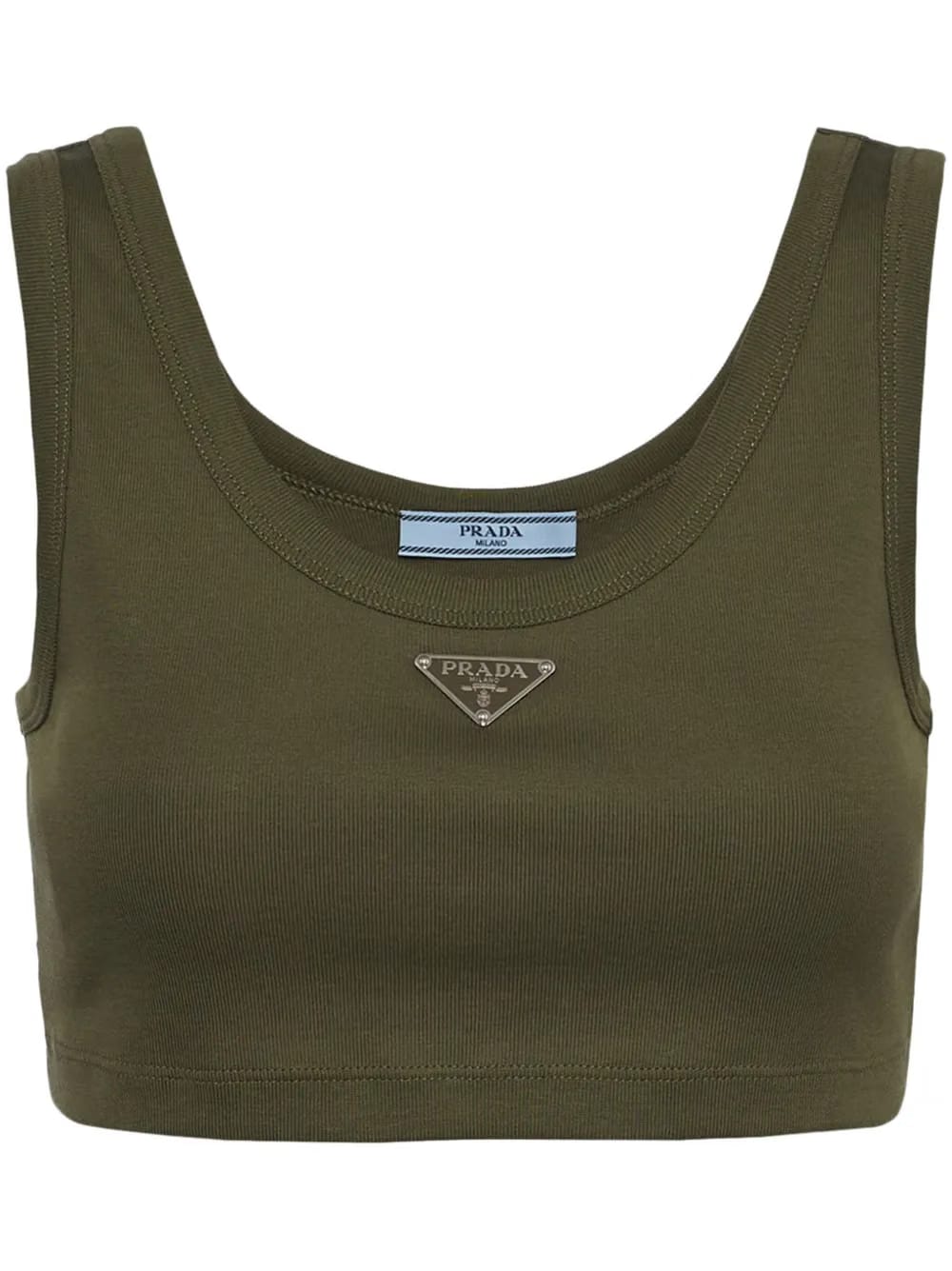 logo-plaque cotton tank top