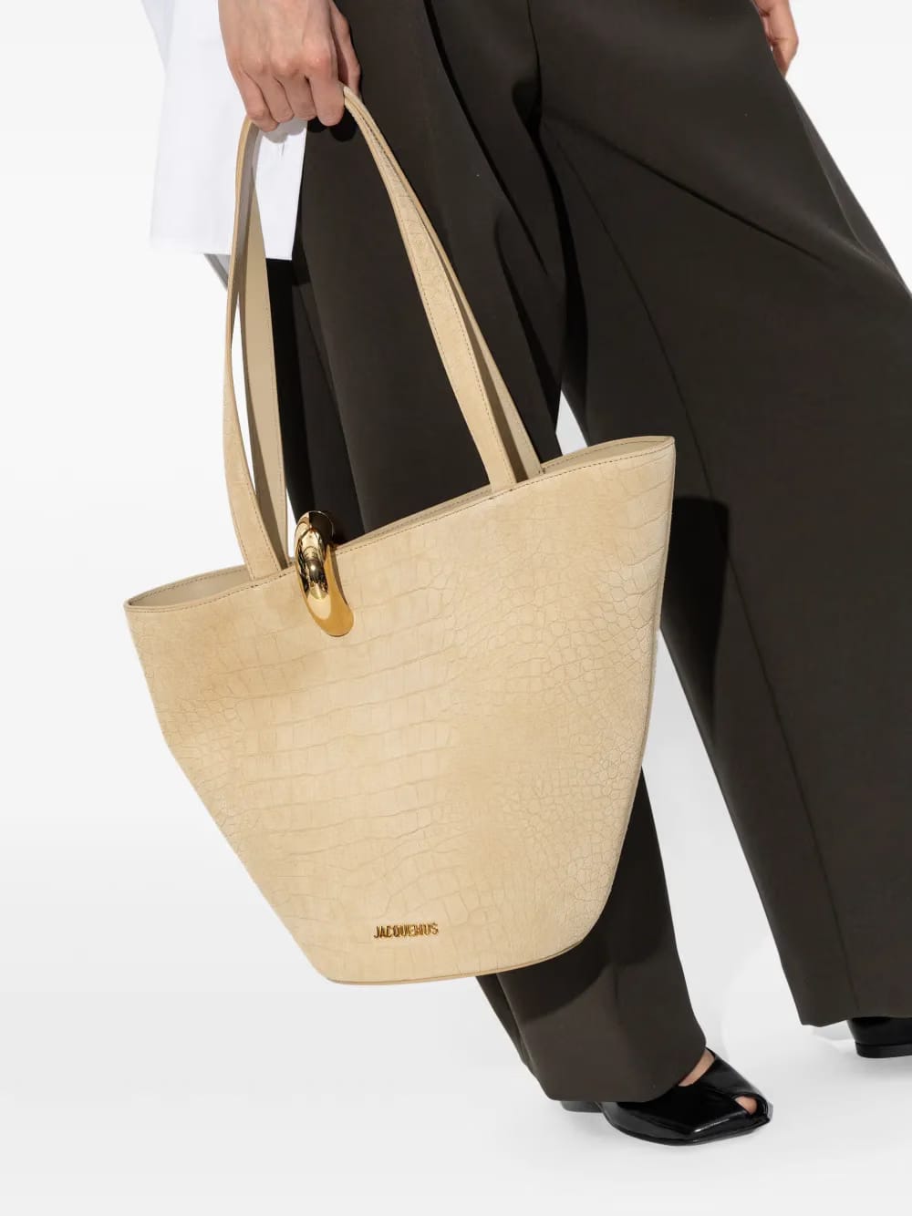 The Medium Bambola crocodile-effect shoulder bag