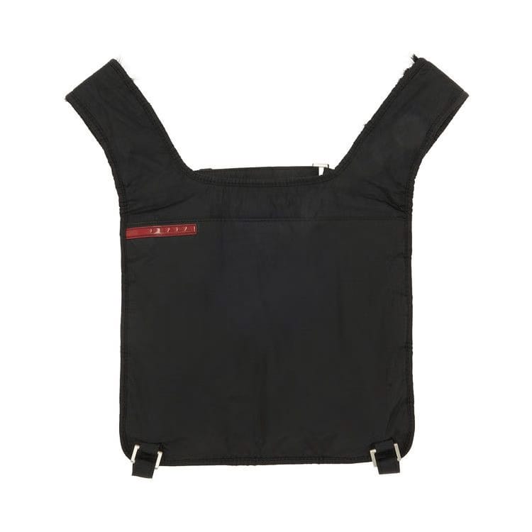 Prada Reversible Goat Fur Chest Rig Bag Nero