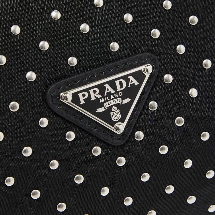 Prada Re-Edition Re-Nylon Mini Bag With Studs Black